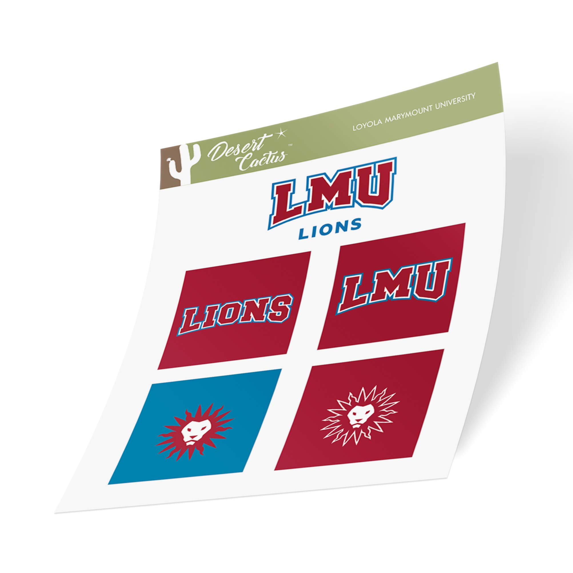 Desert CactusDesert Cactus Loyola Marymount University Sticker Lions LMU Vinyl Decals Laptop Water Bottle Car Scrapbook Sheet T2 (Type 2)