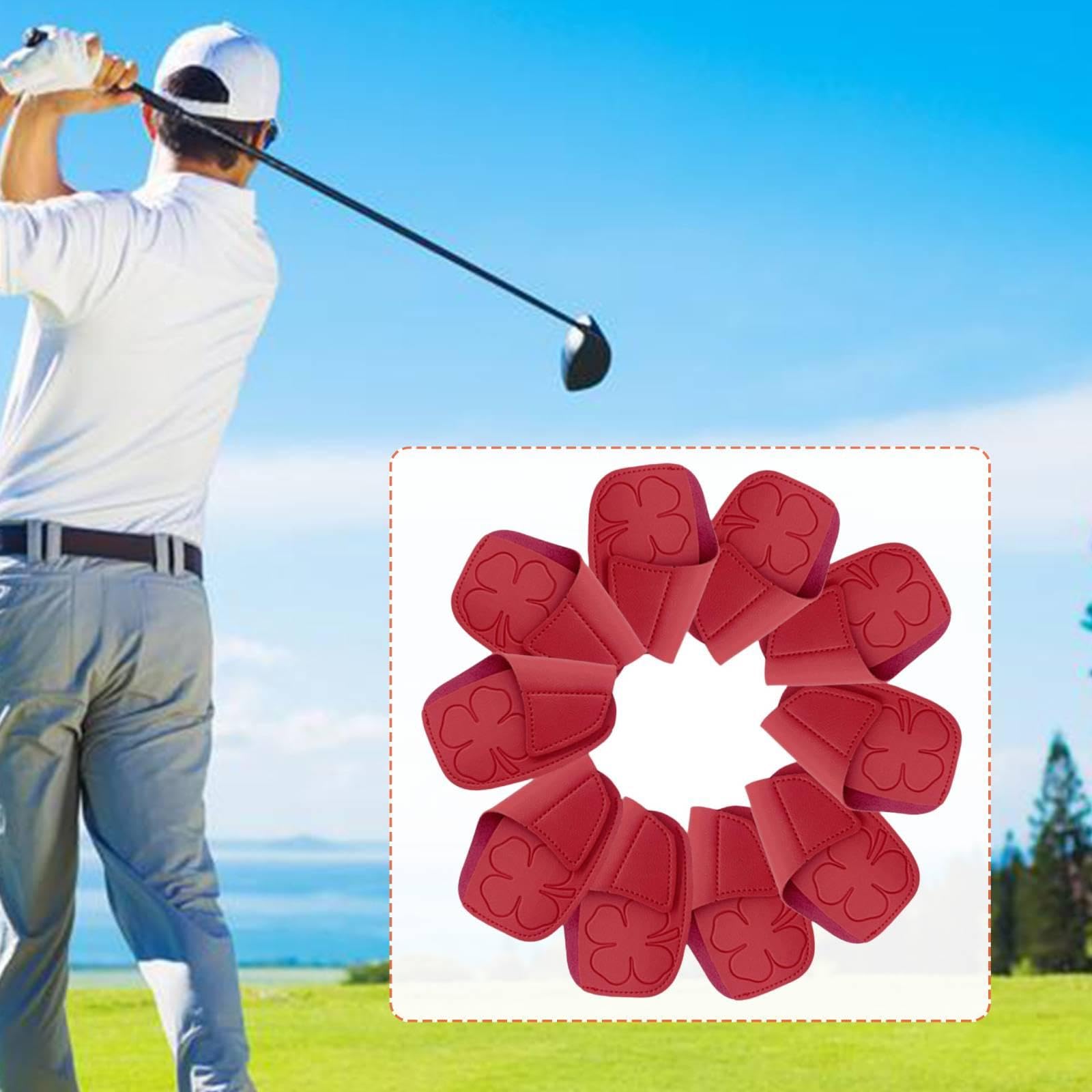 LOVIVER 10 Fundas Protectoras para Palos Golf, Cuero sintético PU, para práctica, Viajes y Juego.
