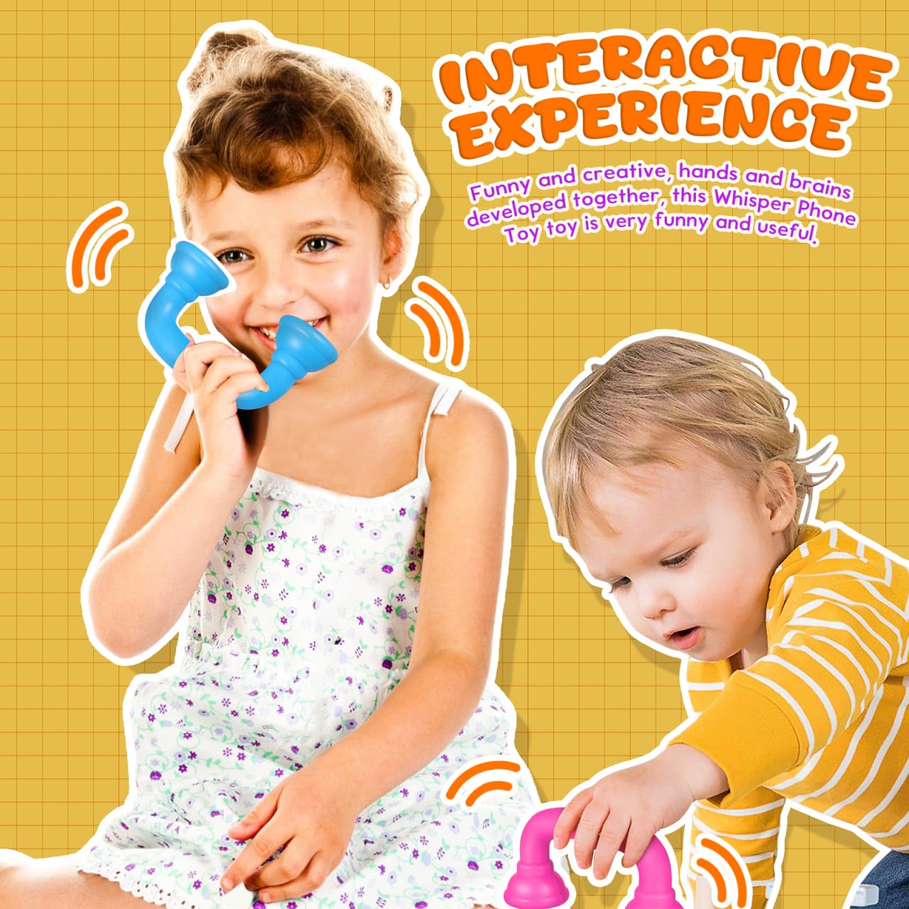 Angoily Combiné de téléphone pour enfants Jouet Téléphone chuchoteur pour orthophonie et de la prononciation Plastique silencieux de lecture pour les tout-petits