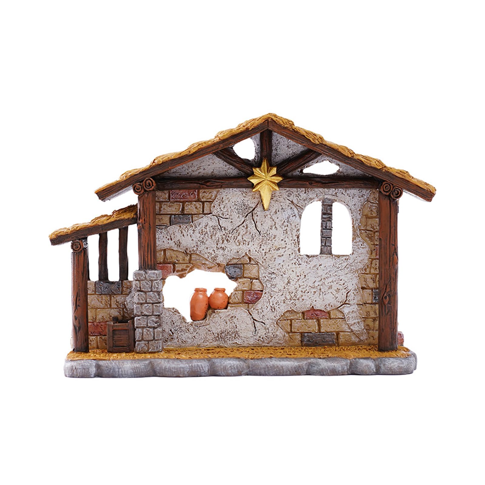 Cabaña religiosa en miniatura personalizable de 11 cm para decoración del hogar, pequeñas religiosas para el hogar