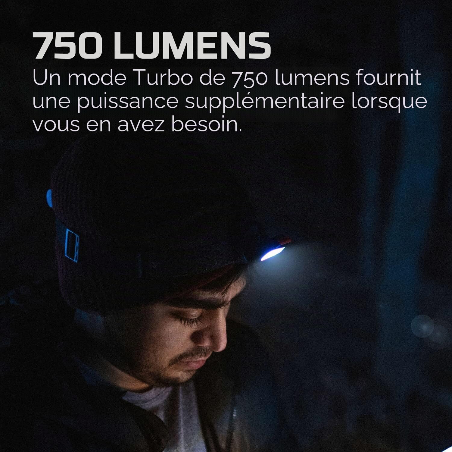 NEBO Einstein 750 - Lampe frontale avec 5 modes d'éclairage - Accessoires de camping et de randonnée - Lampe frontale pour la course à pied et le sport en extérieur