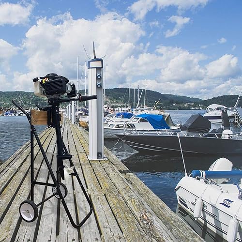 Miniatura 10 de LEADALLWAY Soporte para motor fuera de borda, carrito de almacenamiento para ruedas, soporte de motor multiuso resistente