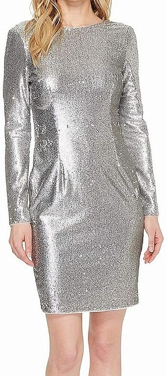 Long Sleeve Sequin Sheath Dress 