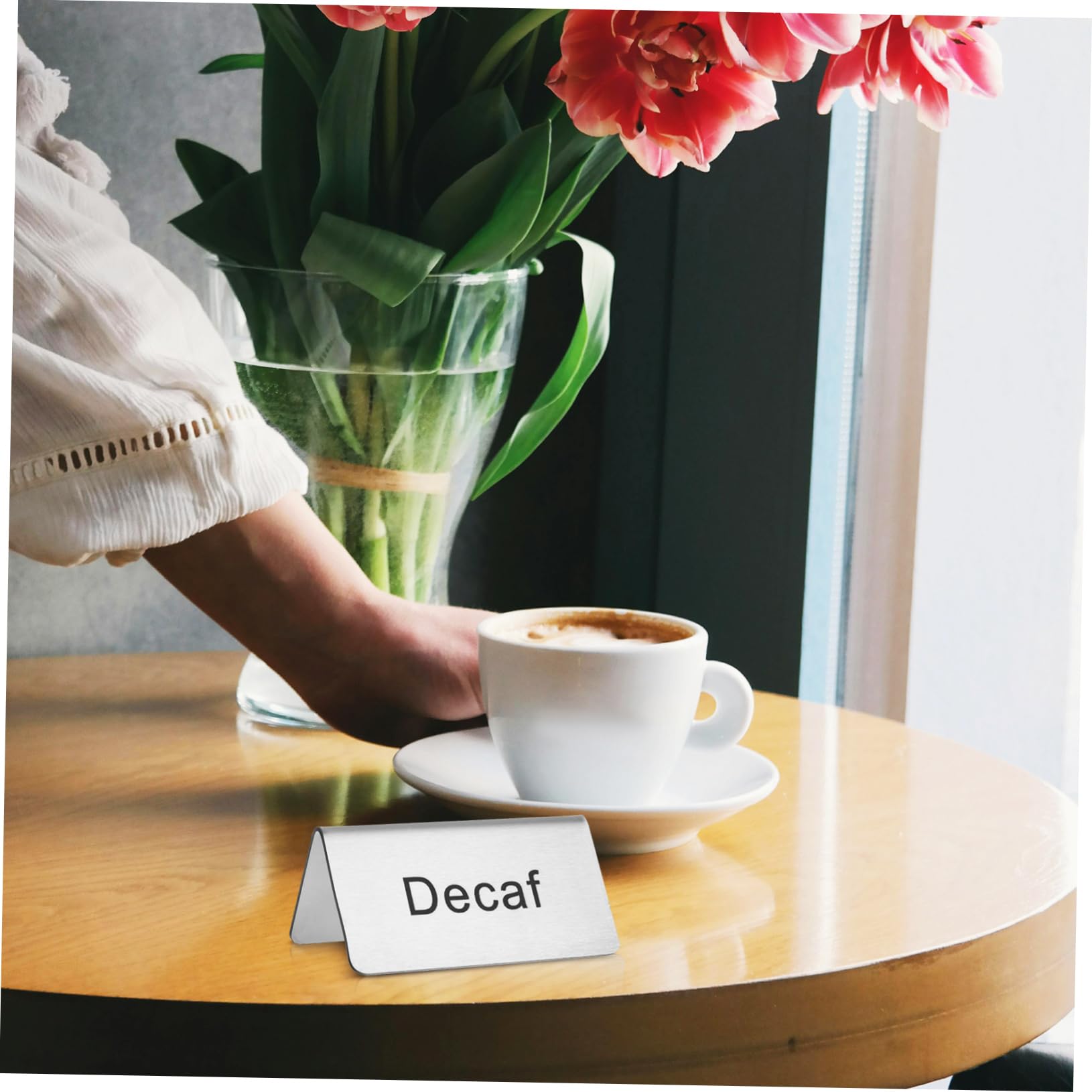 Cabilock 5pcs Mini Table Tent Signs Stainless Signs Buffet Food Service for Restaurant