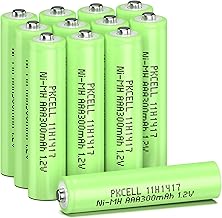 PKCELL 12Pcs Rechargeable AAA Battery,300mAh Ni-MH Battery,Pre-Charged Battery for Garden Solar Light Lamp