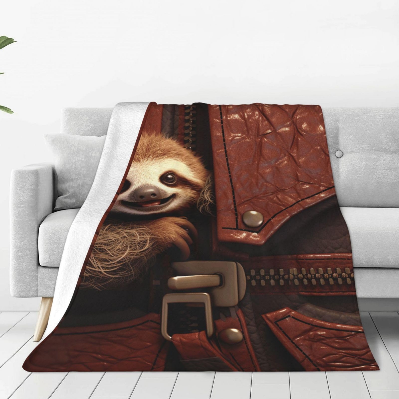 Couverture polaire ultra douce zippée pour lit et canapé anti-glissement
