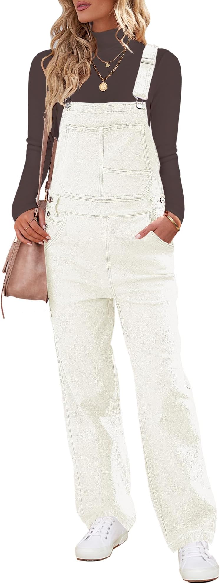 luvamiaWomen's Casual Vintage Overalls Loose Straight Denim Bib Overall Jean Pants