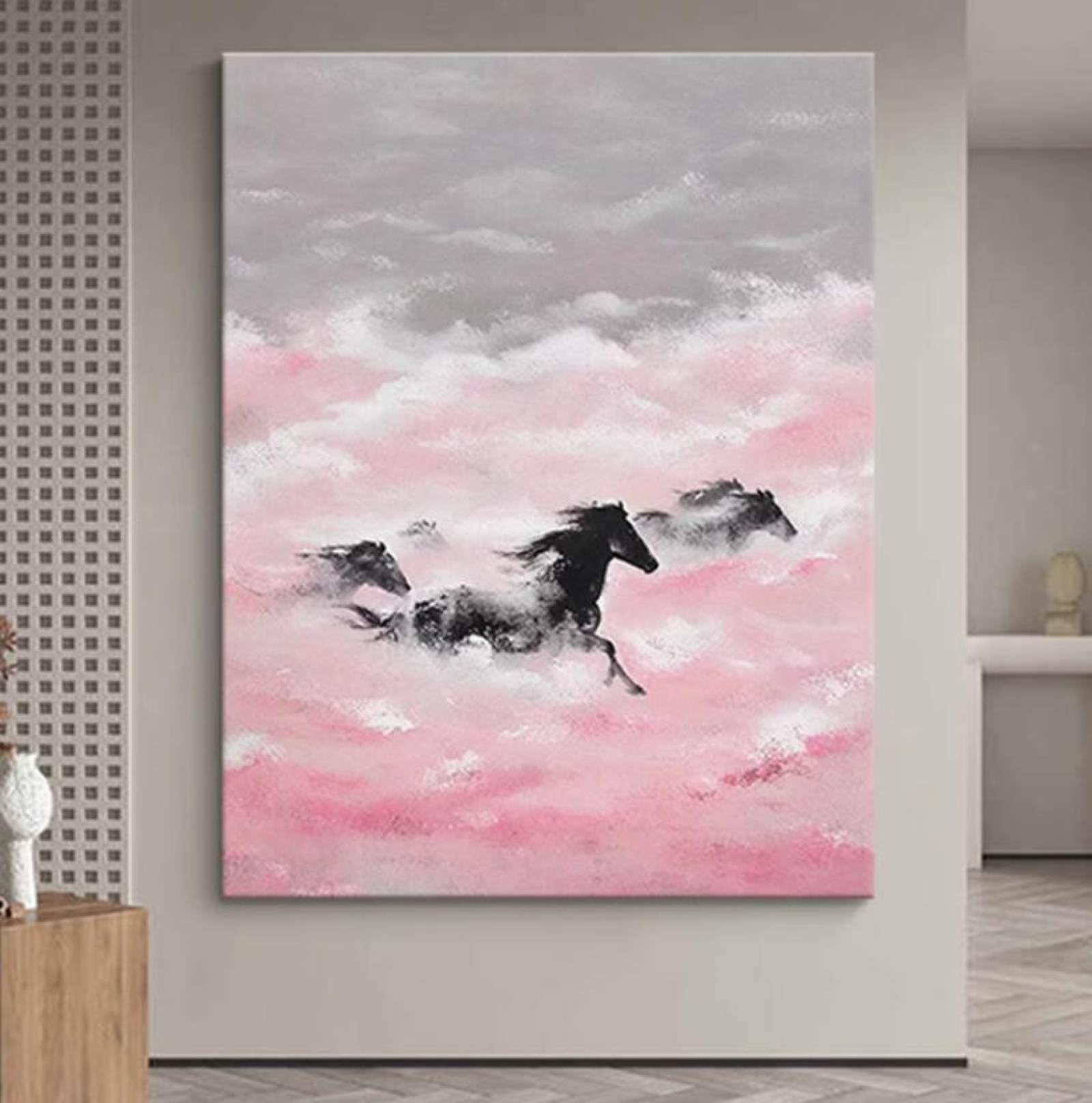Peinture à l'huile cheval moderne pour sublimer un mur vide