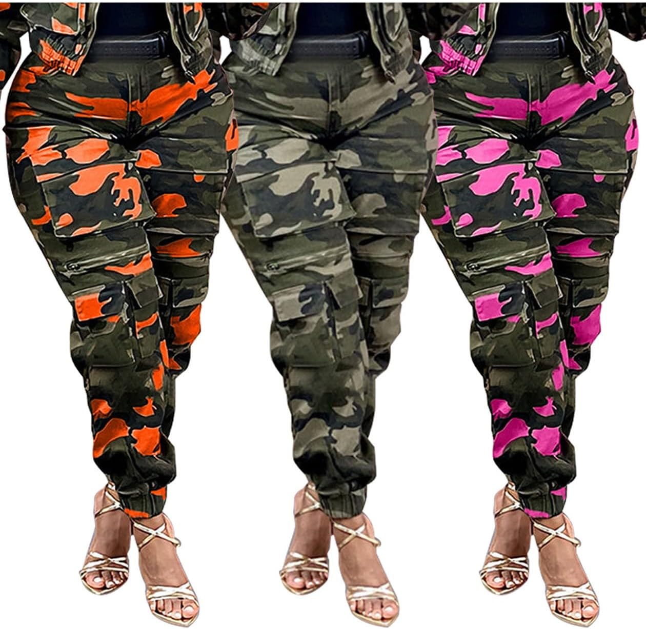 Tbahhir Womens Camo Jogger Pants, Cargo Print High Waisted Sweatpants Jogging Trousers with Pockets Casual Y2k Dressy