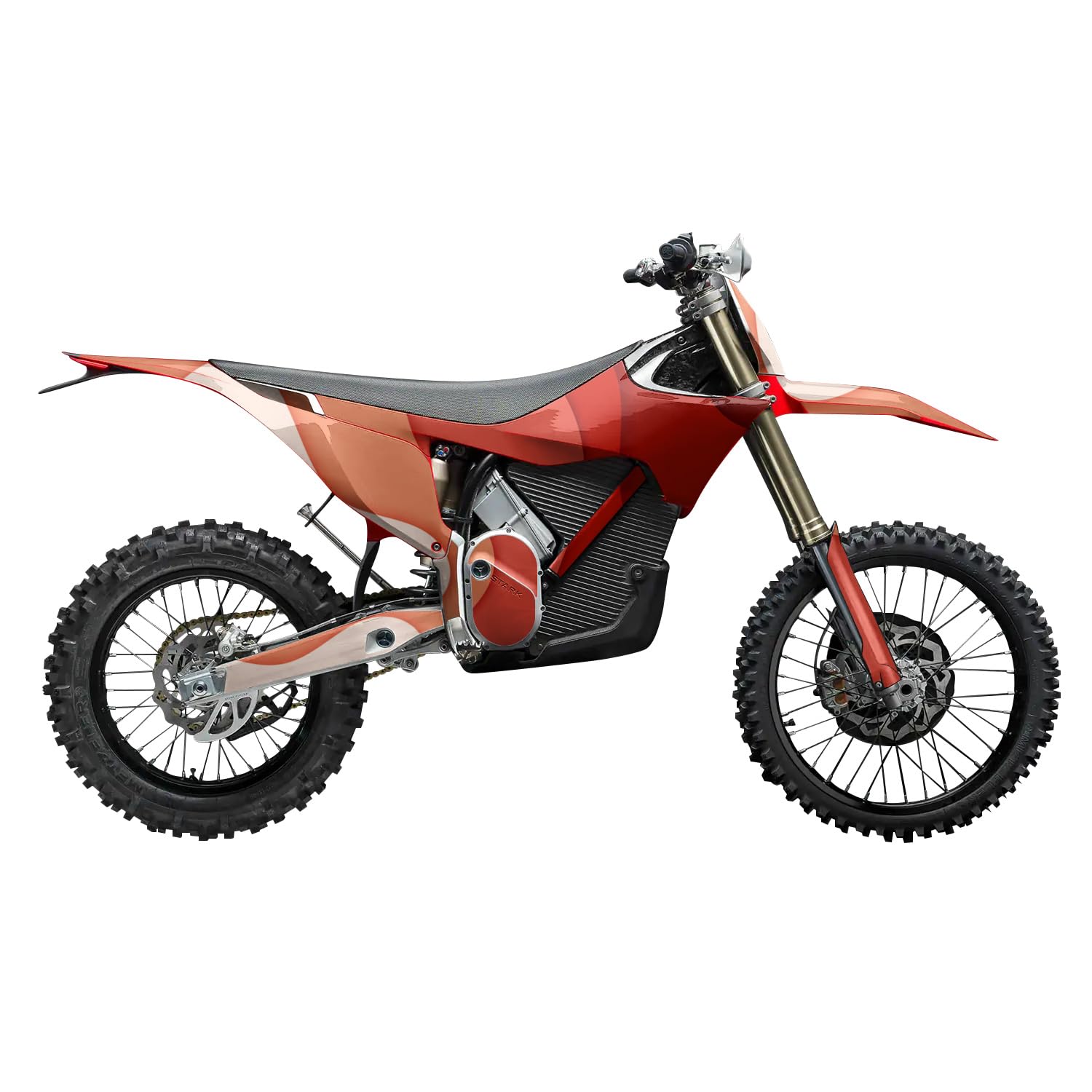 Stark Varg MX 2023-2025 Graphics Kit Wrap - Papercraft Red - Varg MX Skin - Premium 3M Vinyl Protective Wrap Decal Cover - Easy to Apply | Crafted in The USA by MightySkins