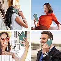Vista 6 de Telaso Funda para iPhone 13, silicona líquida de goma de gel suave para iPhone 13, funda delgada con forro de microfibra a prueba de golpes, fundas