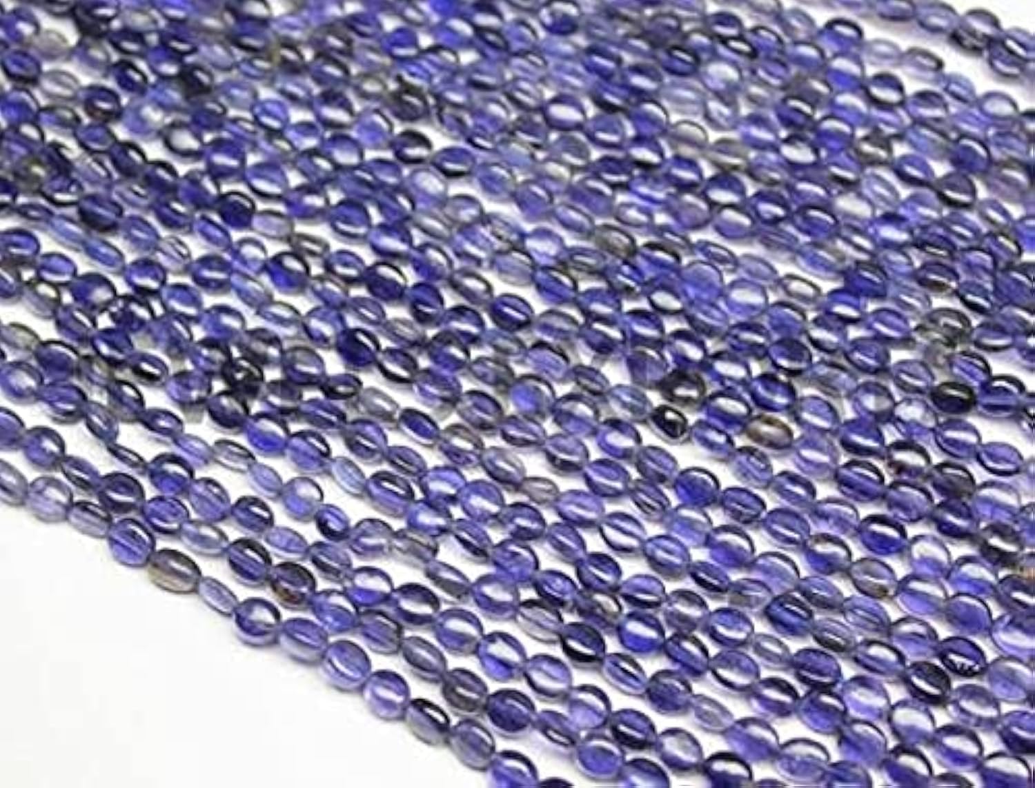 Perles iolite naturelles bleu saphir d'eau en fil de 14 pouces pour création bijoux