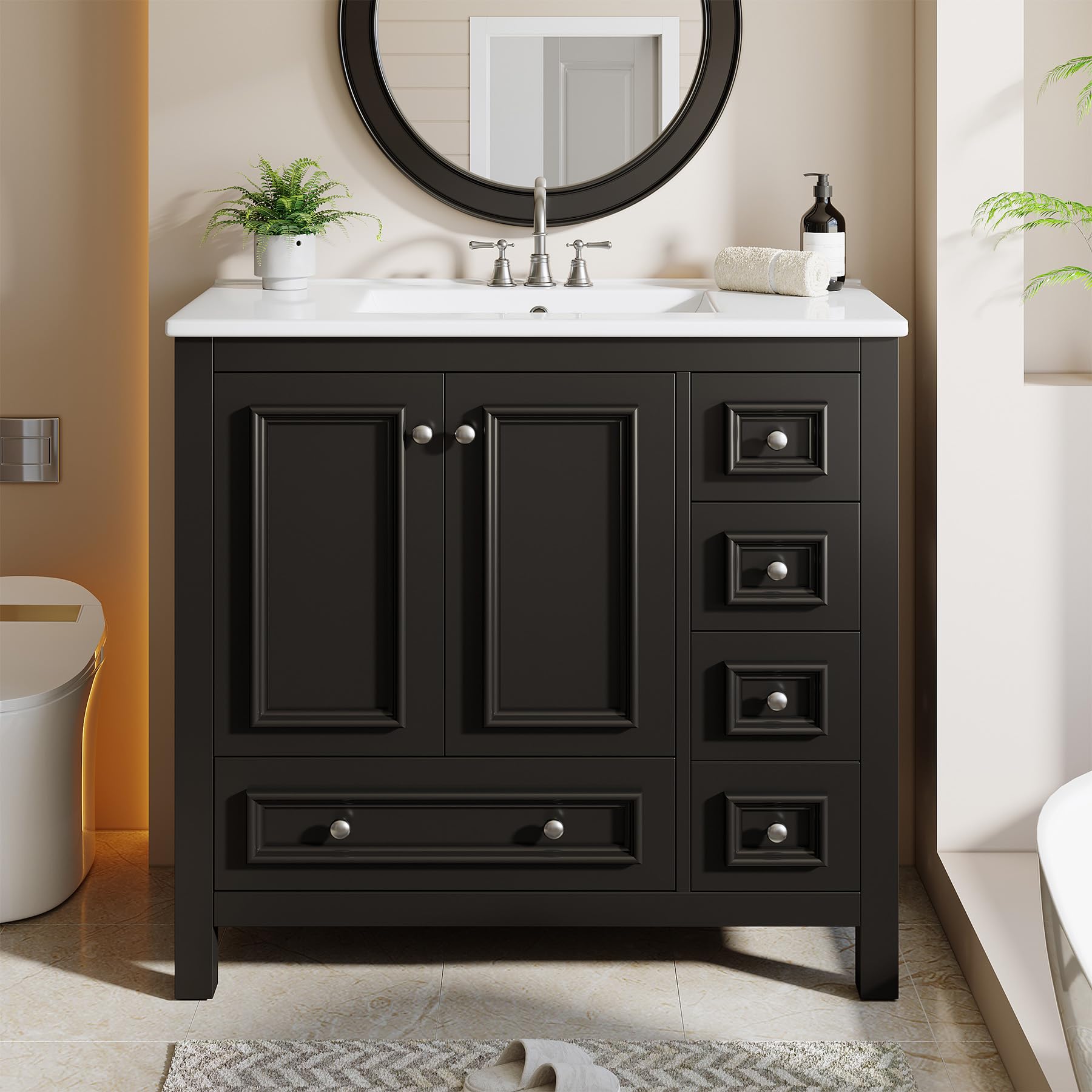 Photo 1 of Tribesigns 36-Inch Bathroom Vanity with Sink