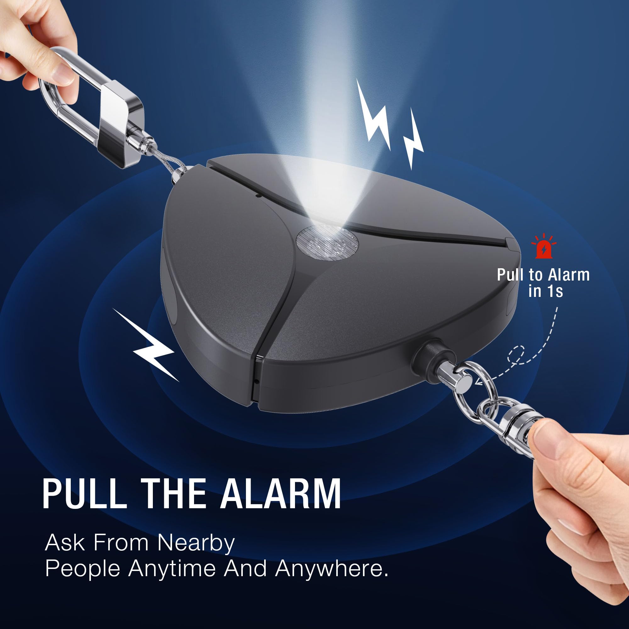 Hidden Camera Detector & GPS Tracker Detector – Portable Bug Detector, Alarm & Flashlight, Travel Essentials & Personal Privacy And Security Keychain Set for Women, Gifts for Teen Girls - Self Defense