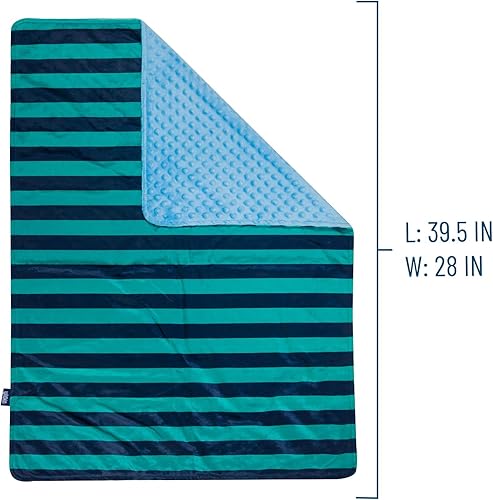 Miniatura 3 de Wildkin Manta de felpa para bebé, comodidad suave y acogedora, ideal para niños pequeños, viajes y guardería, rayas azules
