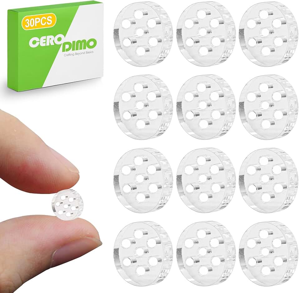 30-Pack 8mm High-Borosilicate Glass Screens with 7 Honeycomb Holes for Pipes and Bowls - Includes Storage Box | Smoke Accessories | Durable &amp; Heat-Resistant