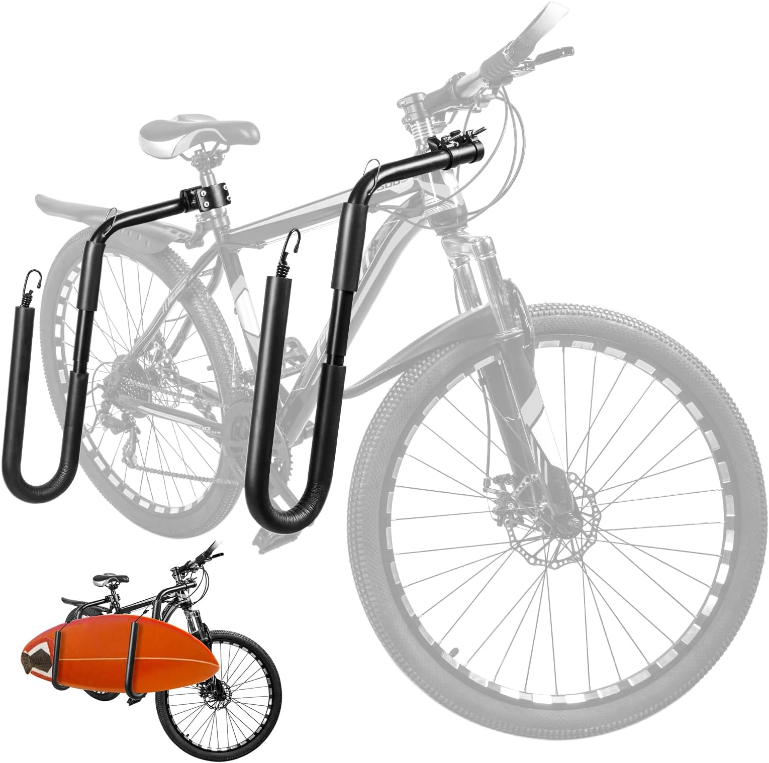 BOBVB Bicycle Bike Surfboard Rack, Surfing Board Carrier, Removable Bicycle Surf Board Carrier for Sports, Surfboard Holder Mount Bracket Kayak Accessories