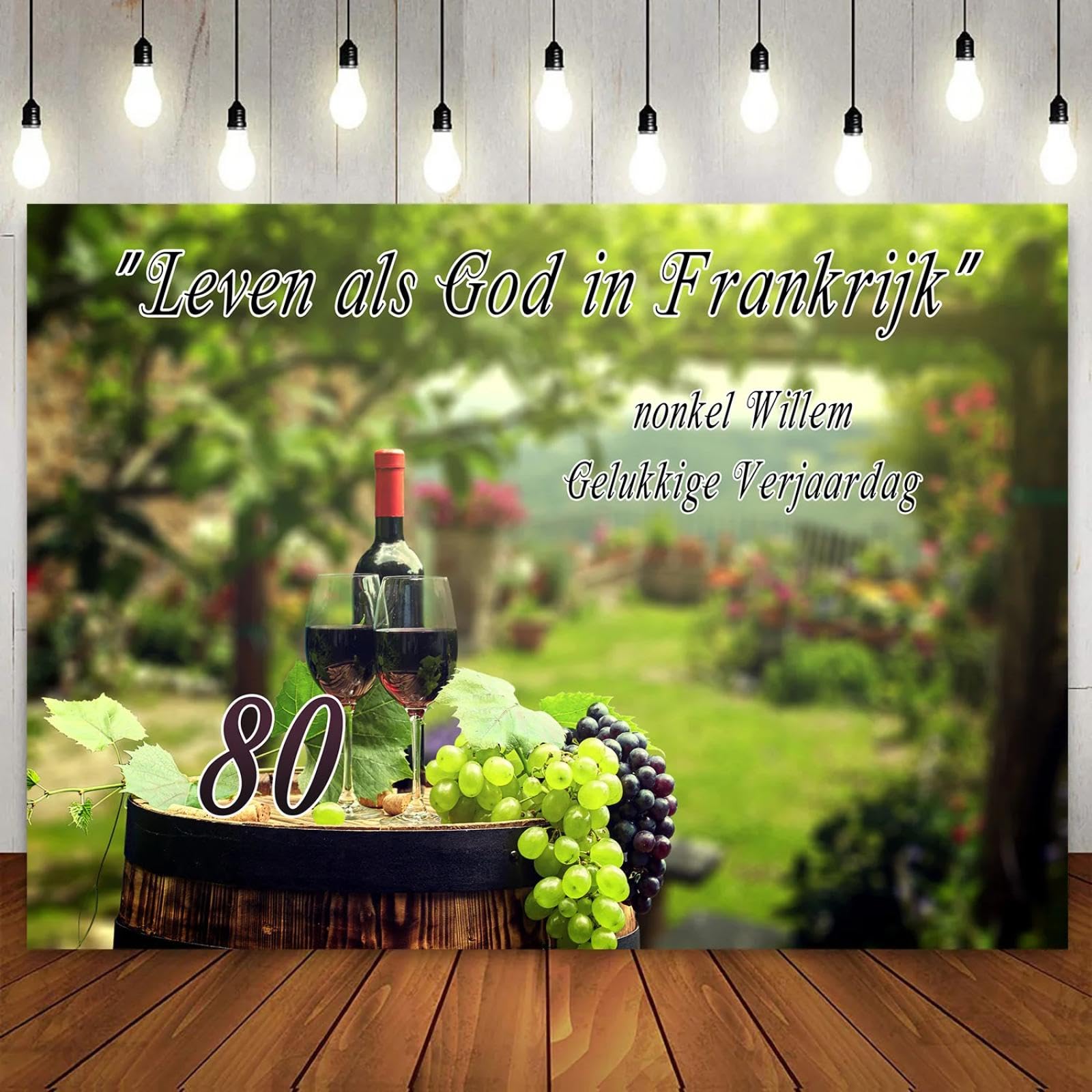 Kutomierter Name Text Alles Gute zum Geburtstag Party Hintergrund Wein Weinberge Hintergrund Für Frauen Männer 30Th 40Th 50Th 60Th 70Th 80Th 90Th