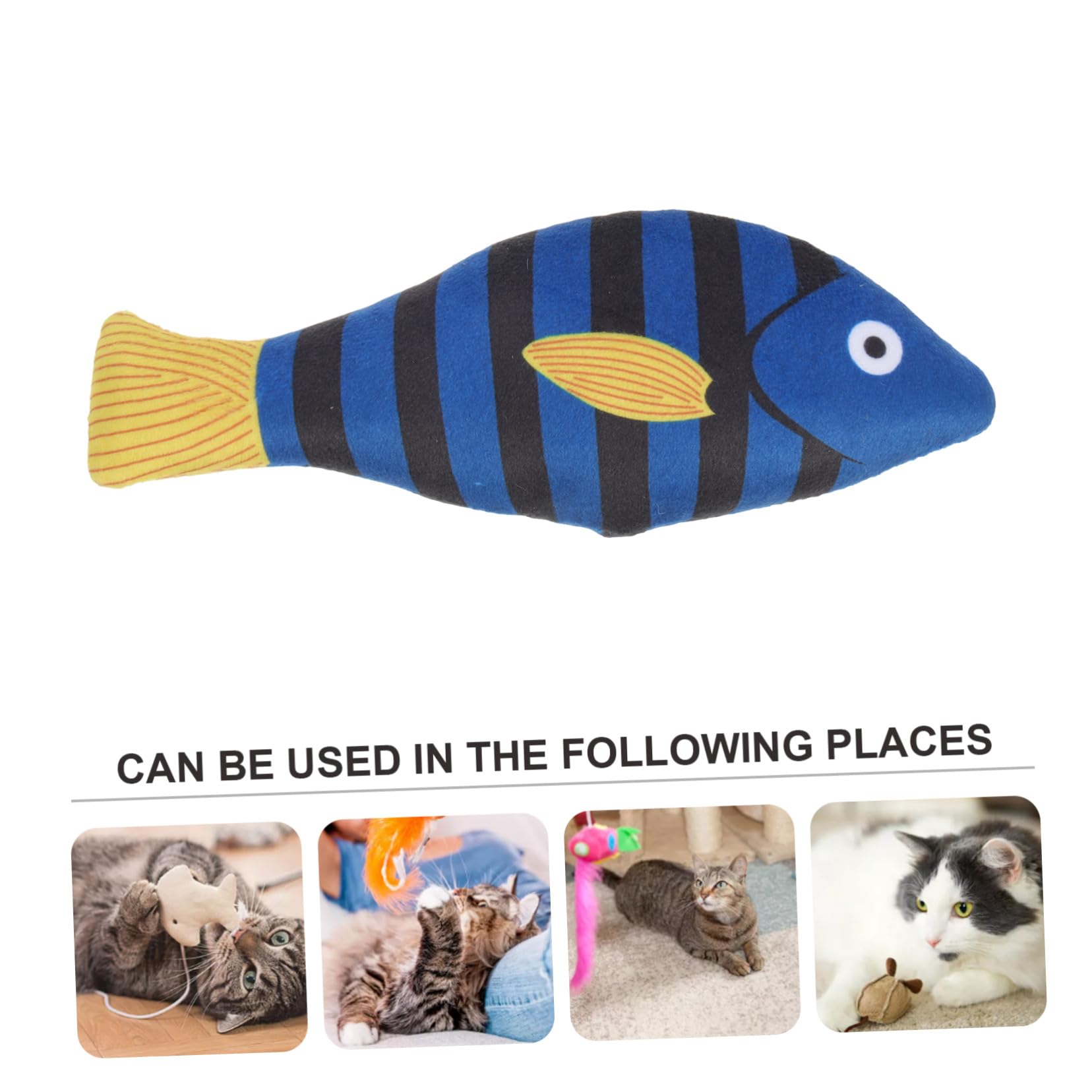 Abaodam Jouet pour Chat Poisson en Peluche Léger Cataire Naturel, Jouet à Mâcher Interactif pour Chatons, pour Stimuler et Divertir à L'intérieur