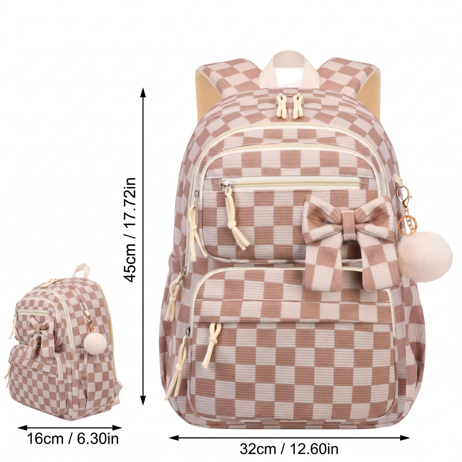 Personalisierter Pastell-Rucksack mit Brotdose & Federmäppchen | 45 × 32 × 16cm – 3-in-1 Set: Rucksack, Brotdose & Federmäppchen für Schule, Reise & Alltag.