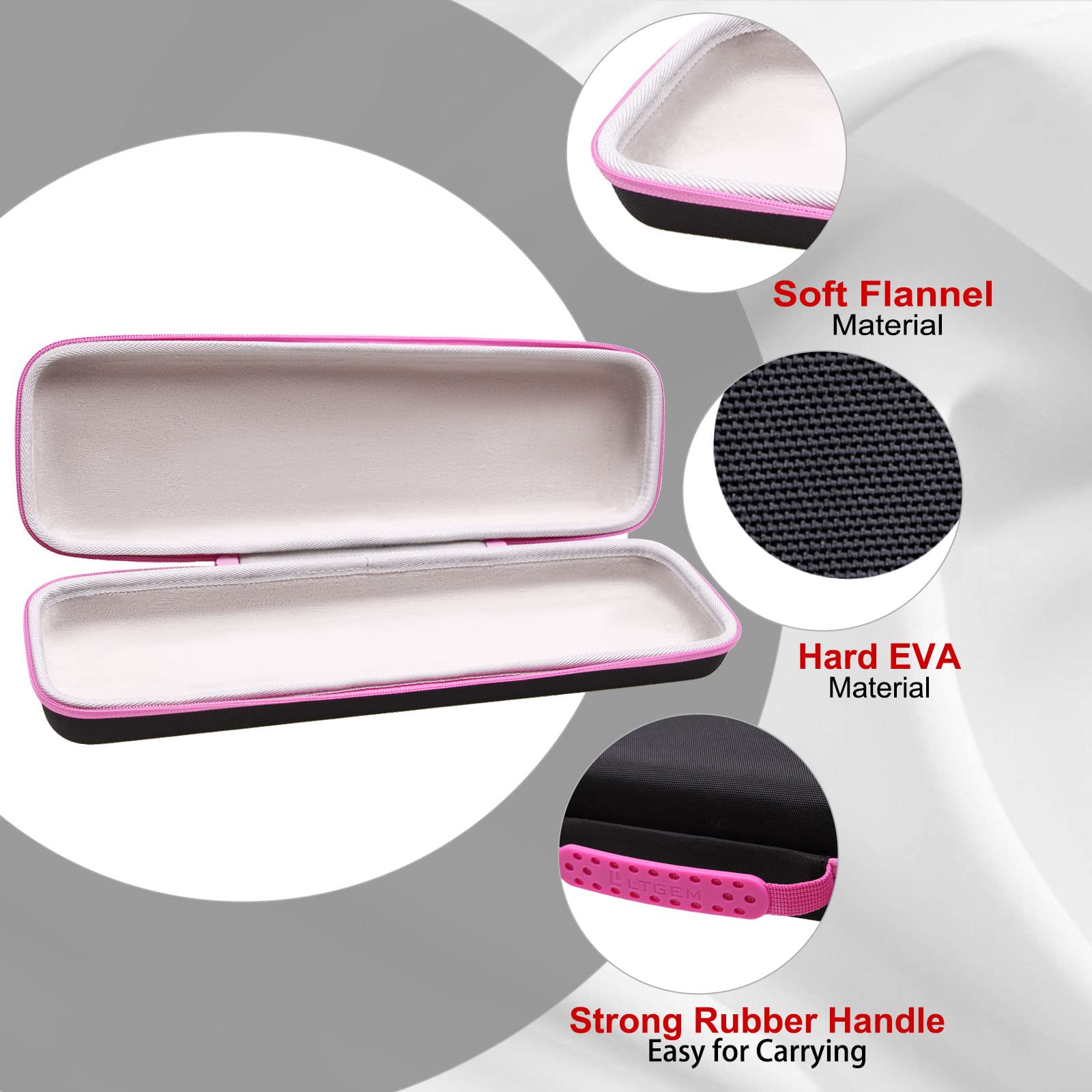 LTGEM - Estuche rígido de EVA para Revlon One Step Root Booster Round Brush Dryer y Hair Styler - Bolsa protectora de viaje para almacenamiento 3