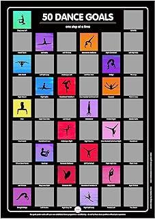 50 Dance Goals Scratch Off Poster - Jazz Dancer, Acro and Gymnastics Gifts - Motivational for your Dancer, Gymnast and Acr...