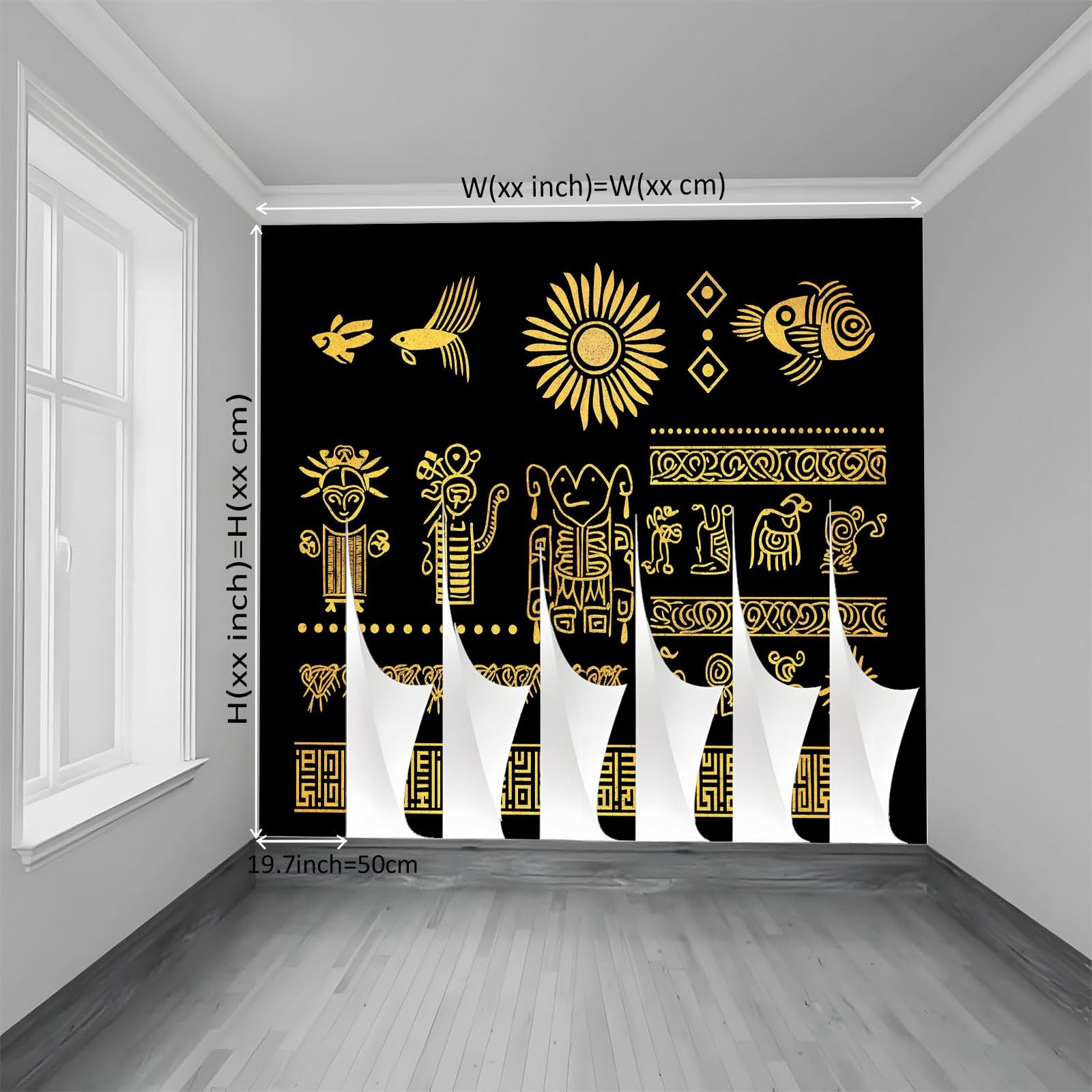 Andino nadruk 3D tapeta panoramiczna 300 x 210 cm, fototapeta z włókniny | Dekoracja Fototapeta Sypialnia Czarny Żółty Dekoracje ścienne dla dzieci,