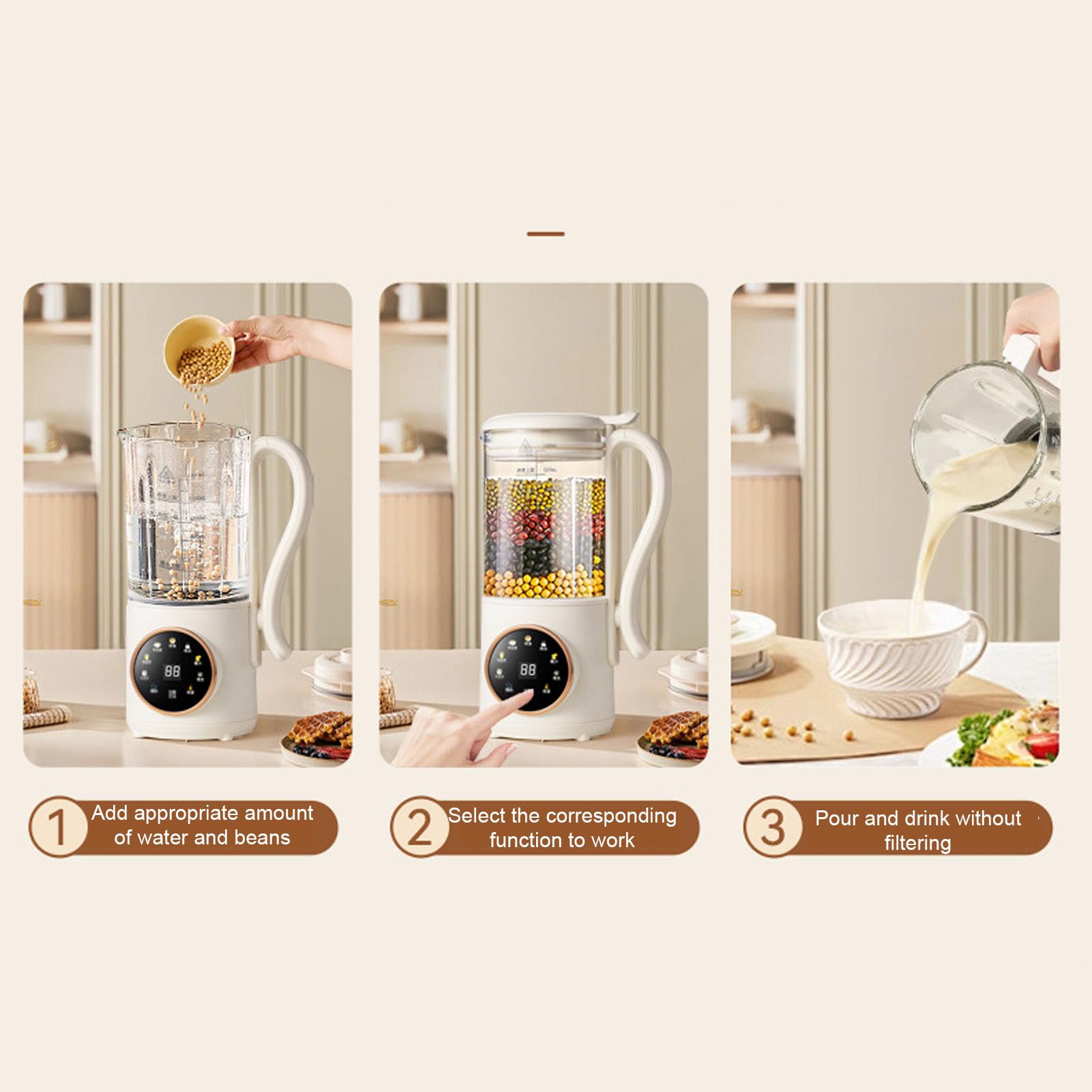 1400 Ml Design di Grande capacità Multifunzionale Calza Multifunzionale Macchina per Alimenti per Bambini con Riscaldamento Automatico per Preparare Zuppe di Succhi di Latte di