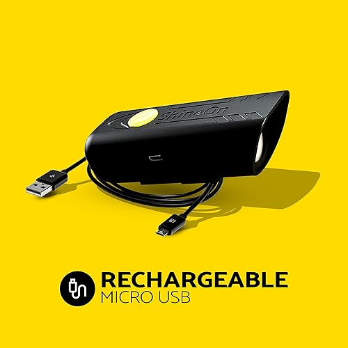 Miniatura 3 de ShineOn Luz de bicicleta - La luz de bicicleta que brilla en el jinete y la carretera. Luz de bicicleta recargable de doble haz impermeable (batería