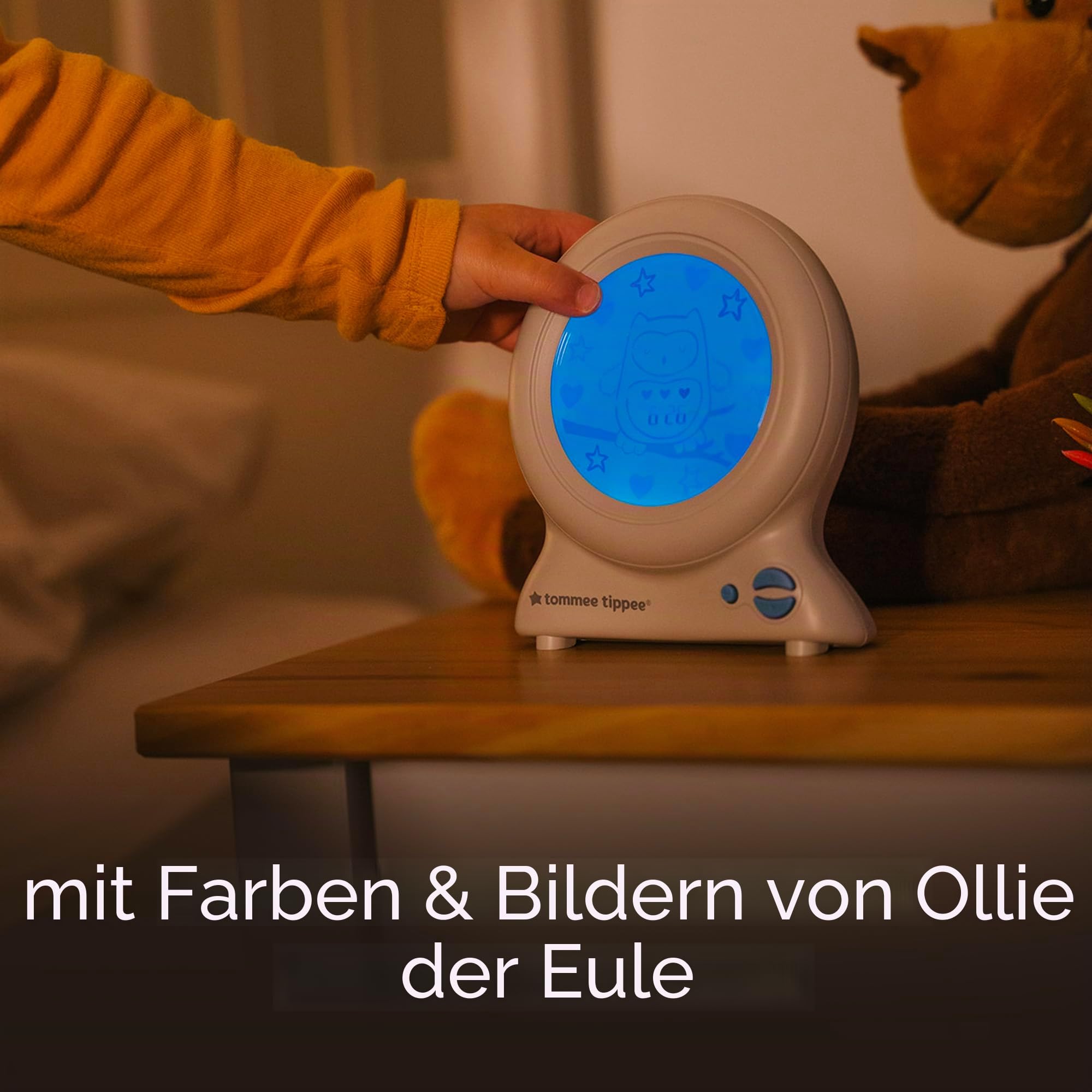 Tommee Tippee Groclock Schlaftrainer Uhr, Wecker und Nachtlicht für Kleinkinder, USB