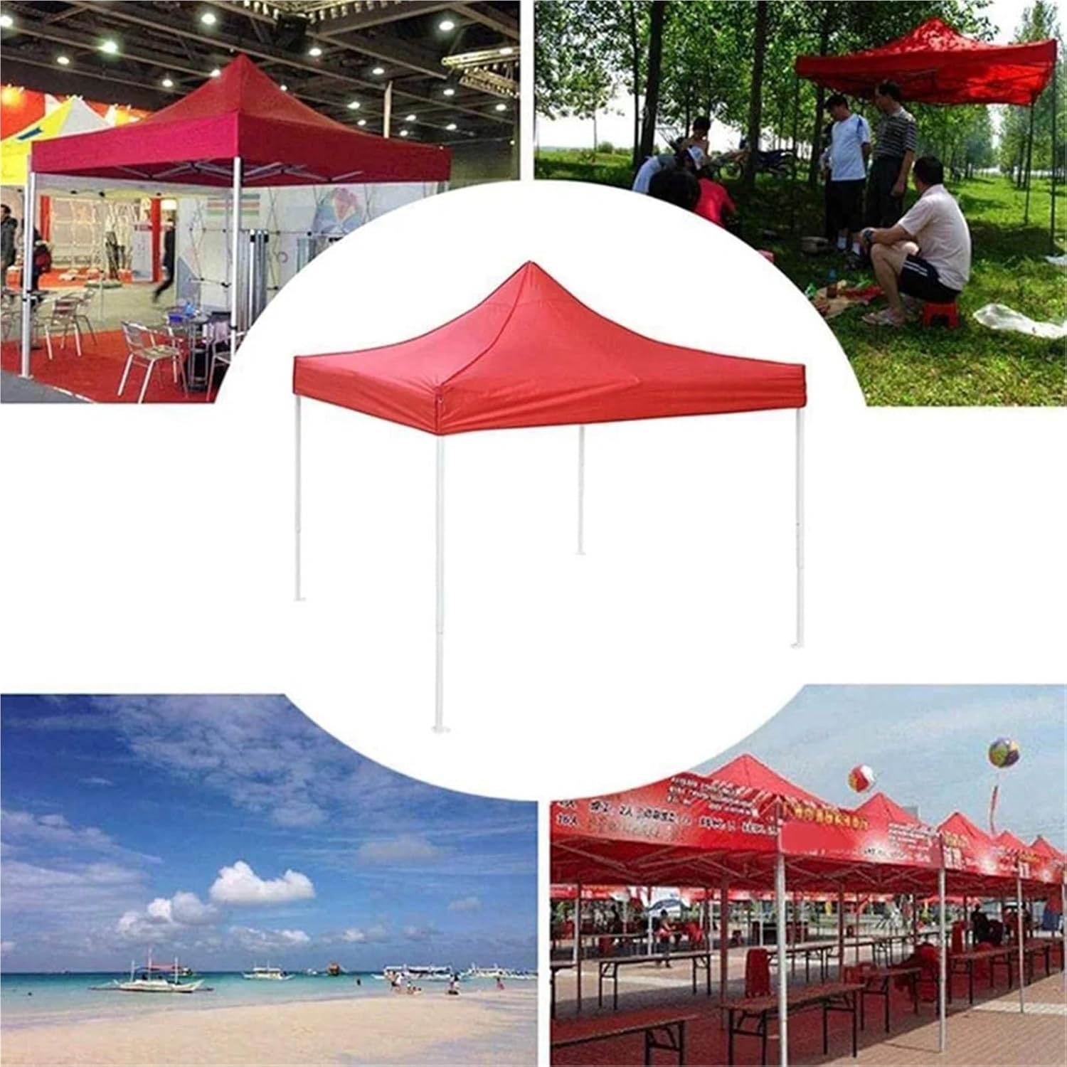 Gazebo Canopy Replacement Canopy Top Cover Replacement Four-Corner Tent Cloth Foldable Rainproof Patio Pavilion 2X2M