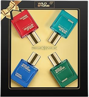 Wild Stone Luxury Eau De Parfum Gift Set |3.38oz,30 ml (Pack of 4) | Woody & Warm Spicey Notes | Best Perfume for Gifting| EDP Perfume for Men | Ultra Sensual, Chief, Hydra & Edge Everyday Perfumes