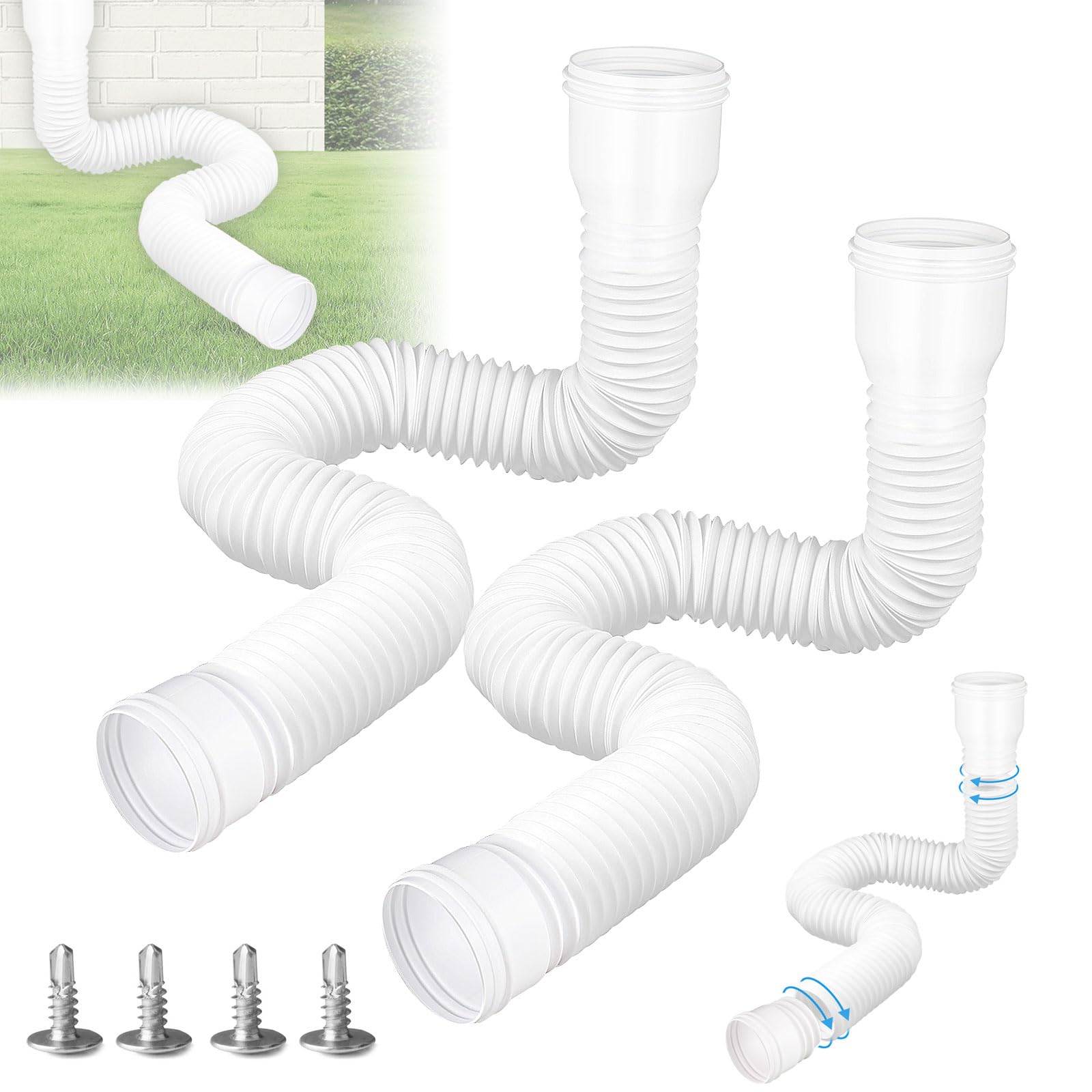 Flexible Fallrohr Verlängerung - Dehnbar Von 47-150cm Für 80/100mm Rohre