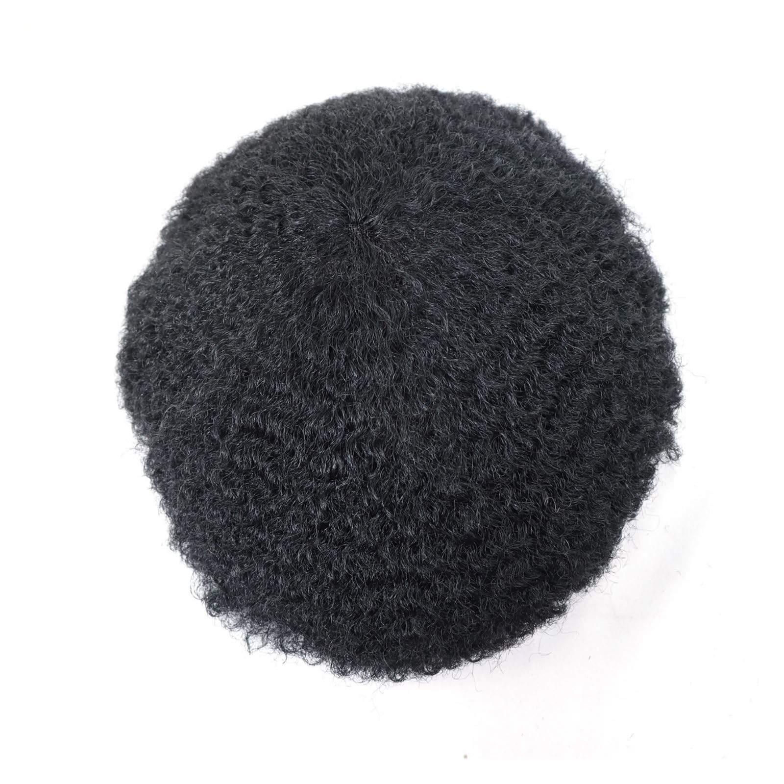 Daktyle Afro Toupet dla czarnych mężczyzn 8 cali x 10" francuska koronkowa treska zamiennik ludzkich włosów ściśle pasuje (1B 4mm)