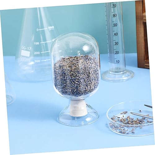 Miniatura 7 de Ciieeo Contenedor de vidrio 8.5 fl oz Botella de muestra redonda de laboratorio de cristalería de exhibición de muestra Botella Soporte de