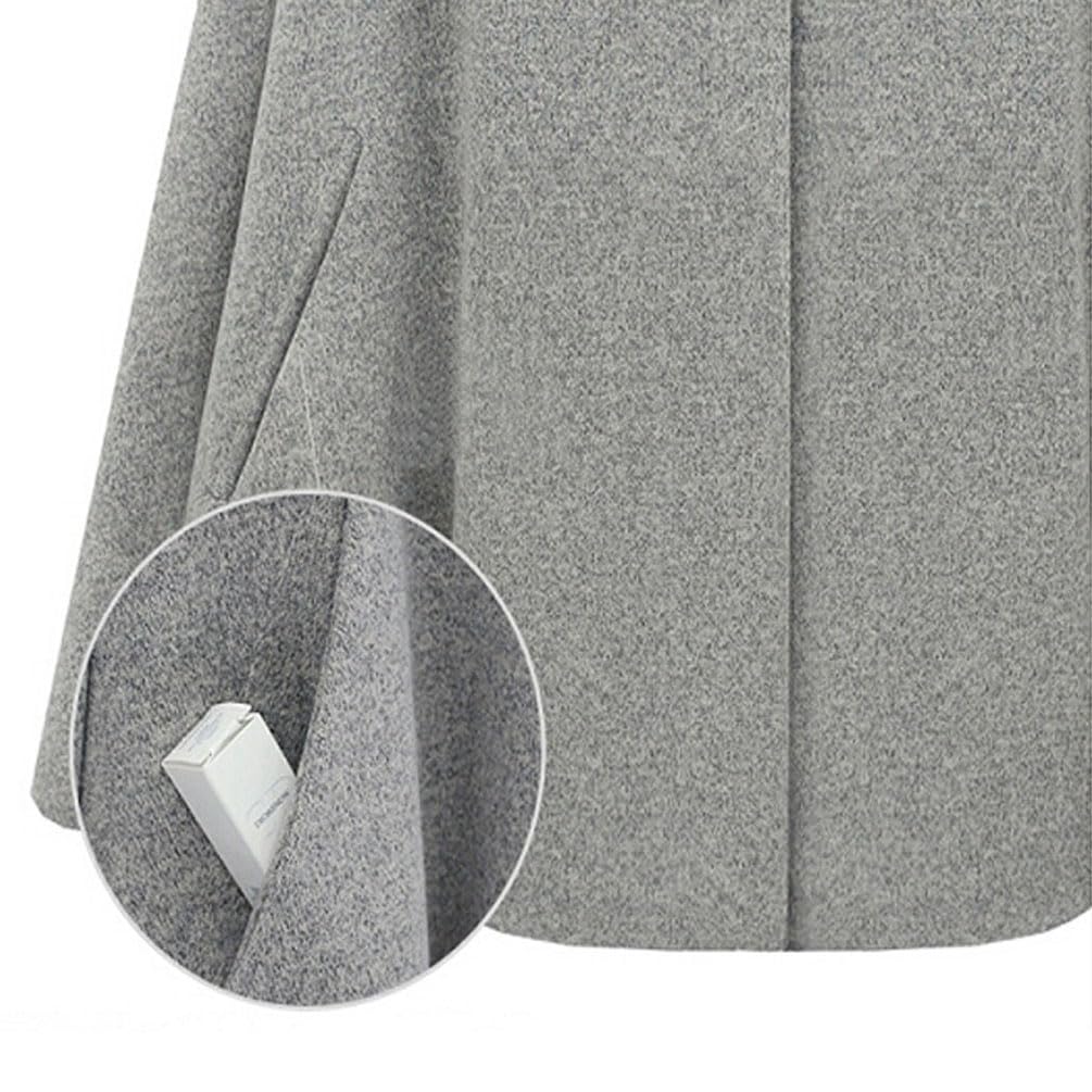 Femme Cape à Capuche Élégant Chaud Hiver Veste Blouson Manteau Poncho Cape Mélange de laine