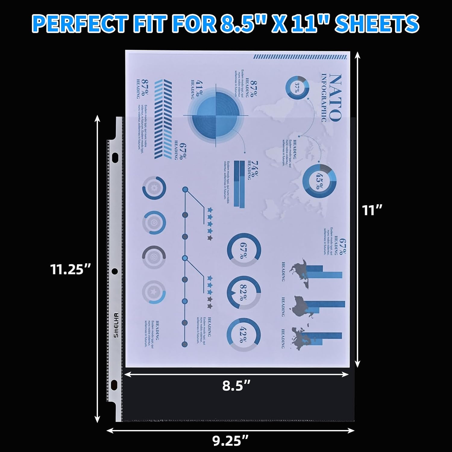 Sheet Protectors 500 Page,Page Protector 8.5" x 11" ,Upgraded Clear Plastic Page Protectors,for 3 Ring Binder, Top Loading Paper Protector with Reinforced Holes,Holds Multiple Sheets,Letter Size - Image 6