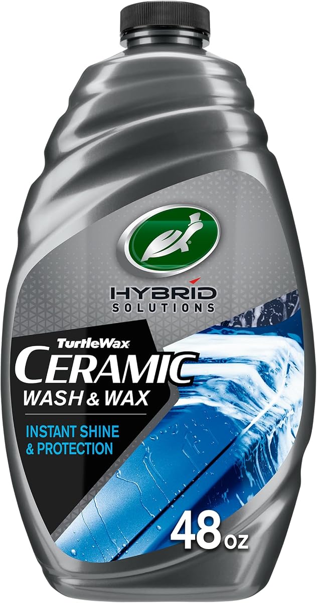 Lavado y cera de cerámica para autos Hybrid Solutions, 48 ​​oz. (Paquete de 1) | Limpiador de coche suave con pH neutro con protección extrema de pintura con perlas de agua, alto brillo sin manchas, brillo de cera para coche, aroma afrutado