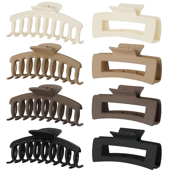 laxizar 8 Pack Claw Clips Rectangular Hair Clips for Women Girls Large Bandana Clips Strong Hold Hair Jaw Clips