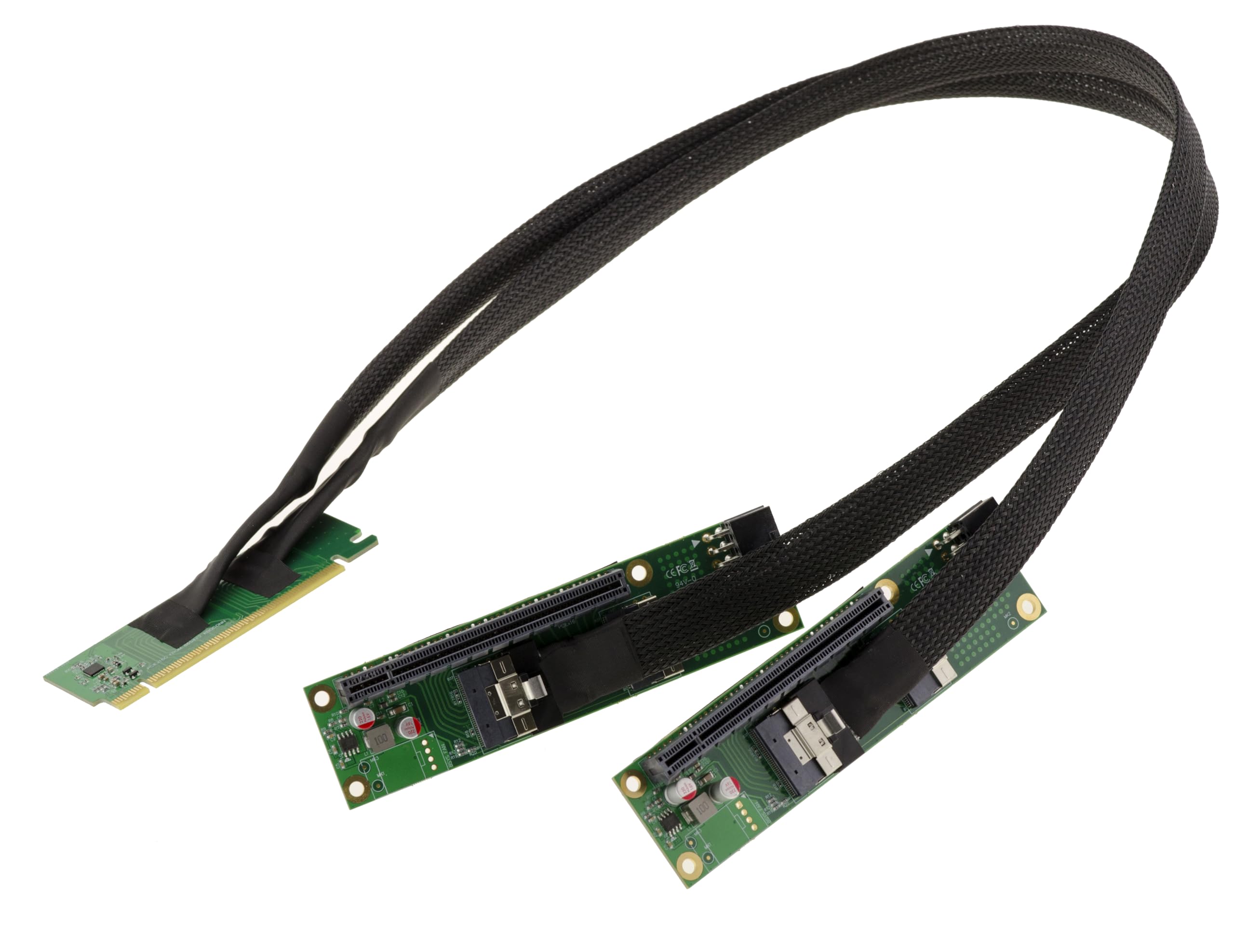 KALEA-INFORMATIQUE Cable d'extension duplicateur Riser PCIe Gen 4.0 x16 vers Bifurcation 2 Ports x8 débit 32 GB/s en Gen4