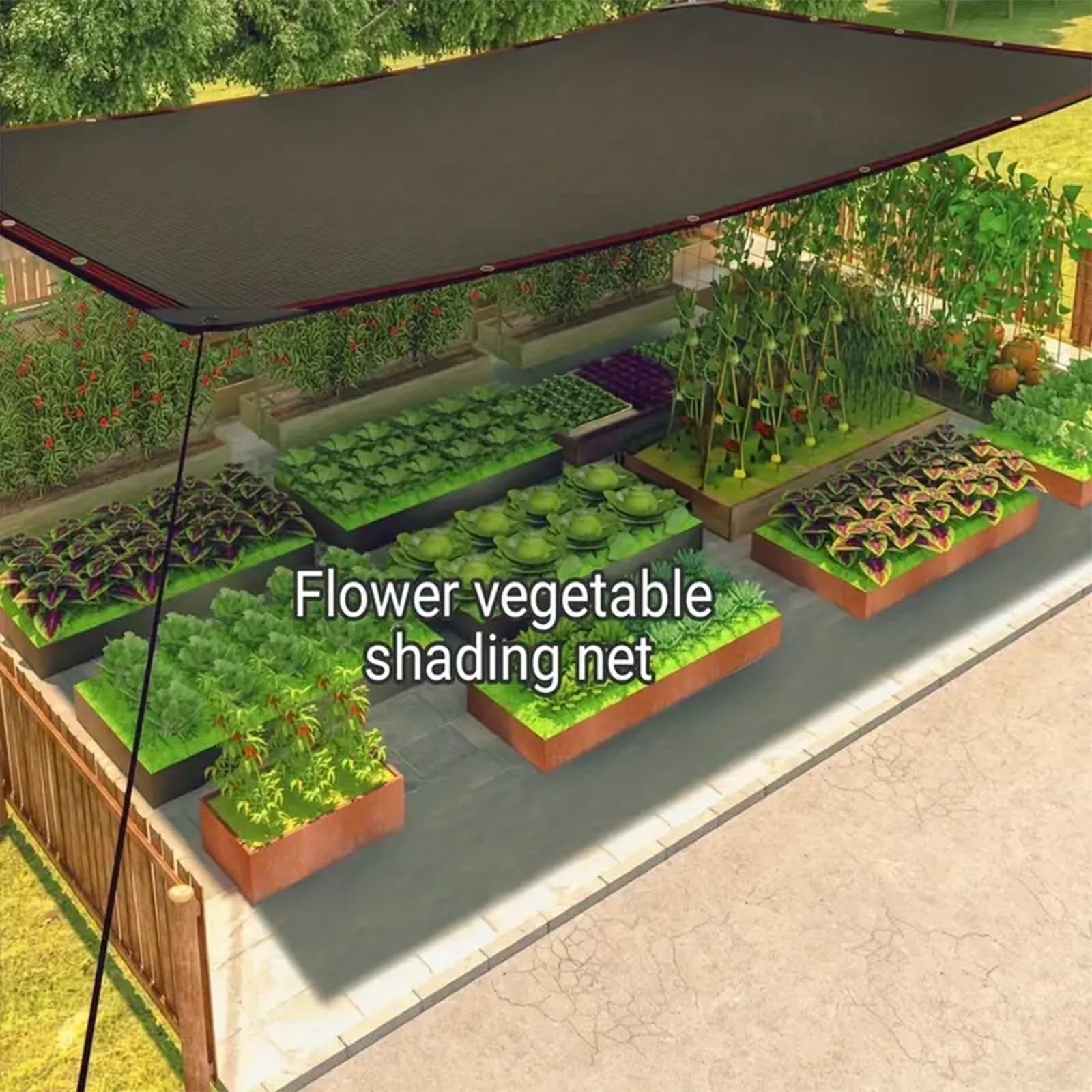 90% resistente ai raggi UV per esterni, patio, giardino, cortile, posto auto coperto e cucce per cani. Soluzione ombreggiante Wate (dimensioni: 6 m x 8 m)