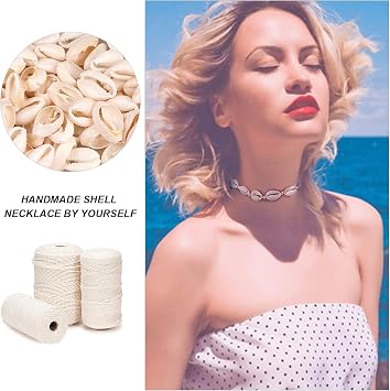 100Pcs Cowrie Shell Beads, White Natural Spiral Shell Bead for Jewelry Making, Summer Beach Cowrie Shells for DIY Craft Bracelets, Necklaces, Anklets