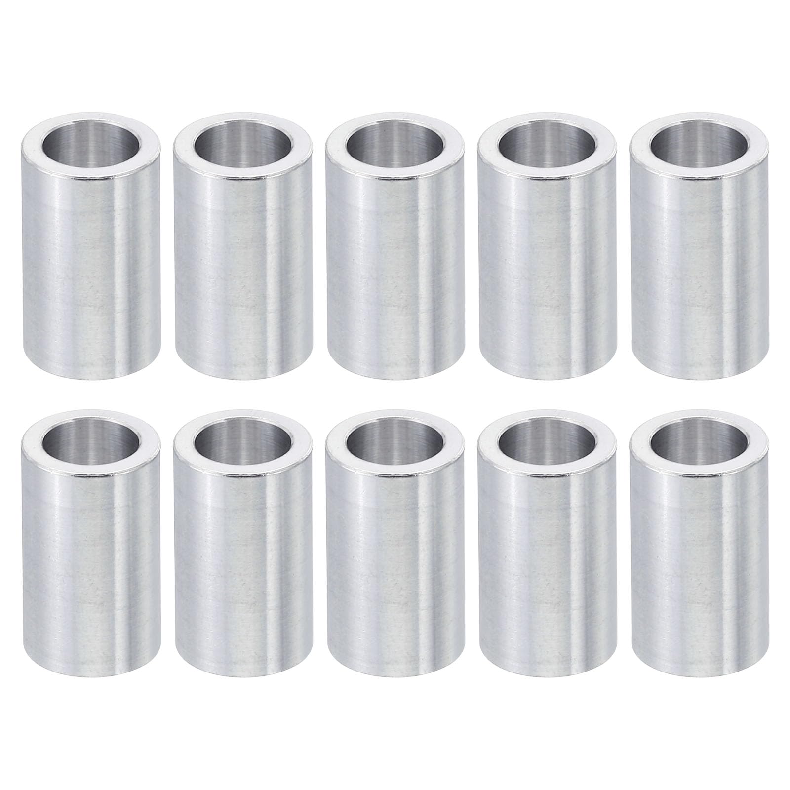 Sourcing Map 12pcs Aluminum Spacer 8.5mm Bore X 20mm OD X 10mm Length