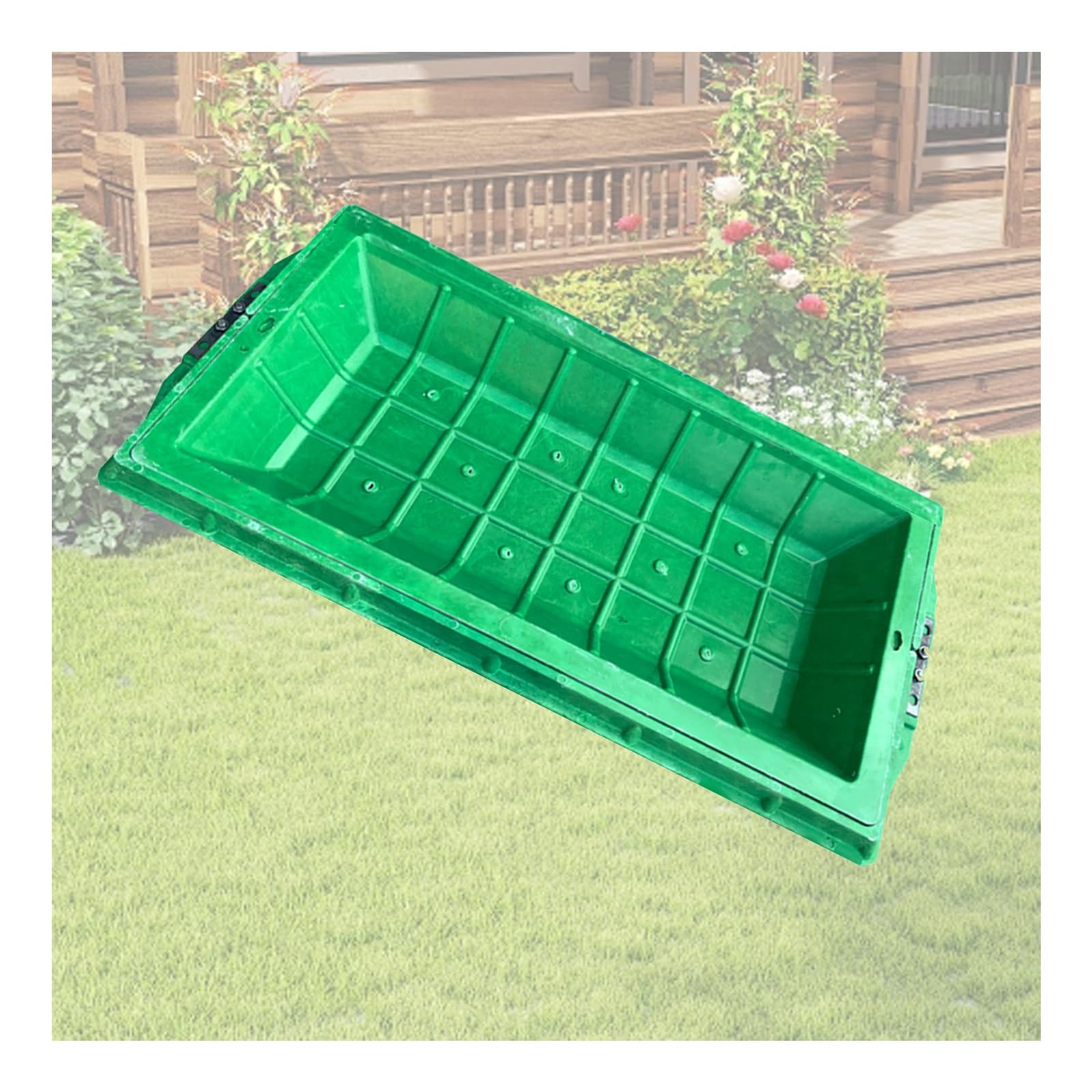 KLGFBDC Invisible Manhole Cover - Decorative Septic Tank Lid Round Recessed Sewage Basin Cover with Frame for Driveway Concrete Yard 39.4 x 19.7 IN (B100*50CM)