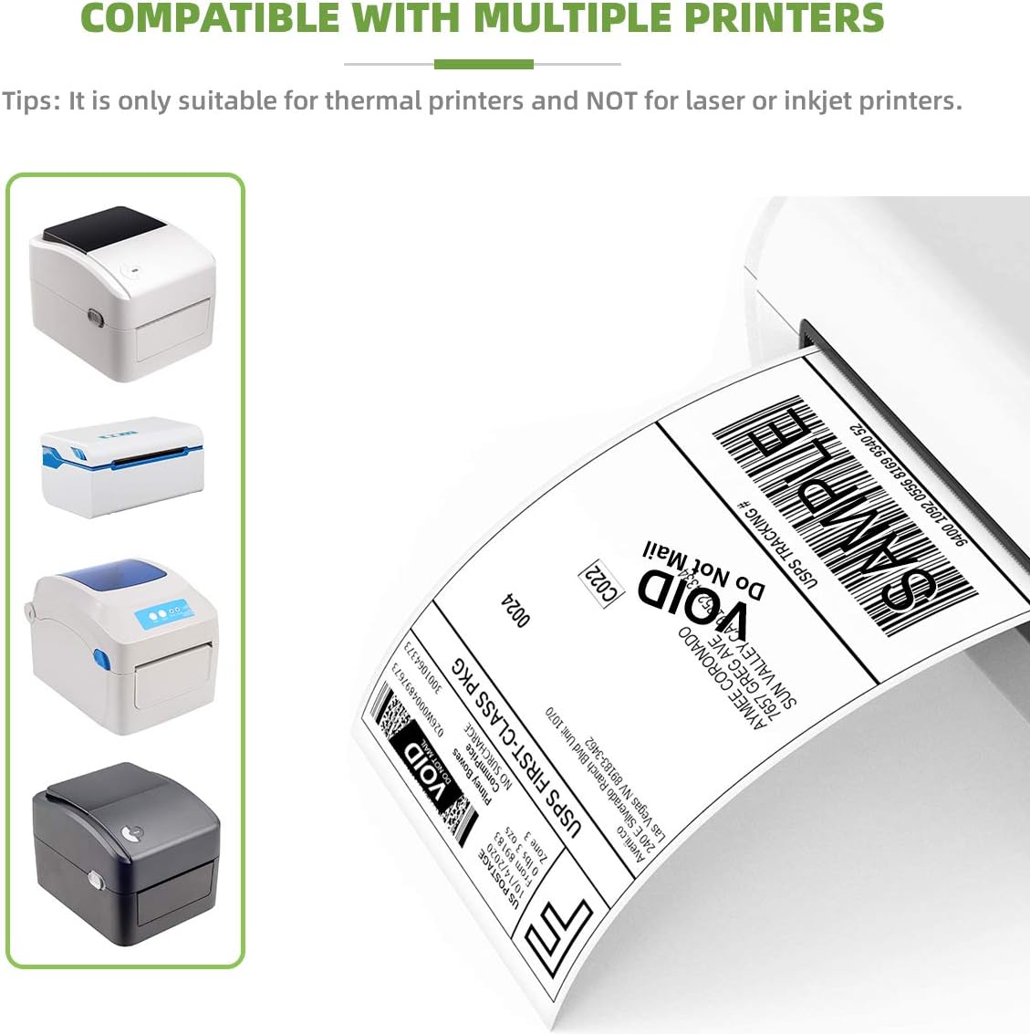 Fanfold 4x6 Direct Thermal Shipping Labels, Permanent Adhesive, White Mailing Labels for Thermal Printer Thermal Direct Shipping Label - Commercial Grade (4" x 6" Fan-Fold 500 Labels)