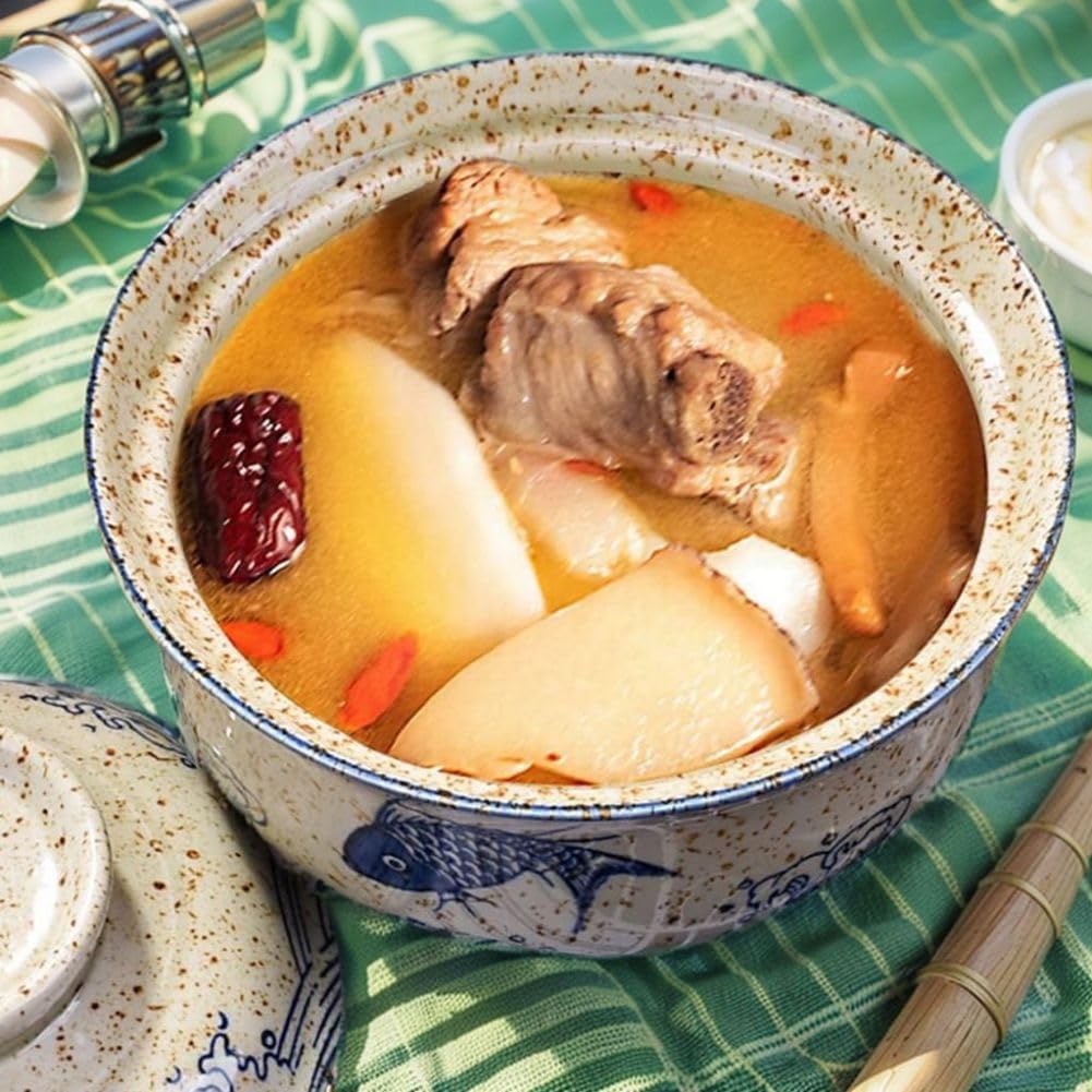 MUELODSIC Lot De 2 Bols à Ramen En émail Vintage Avec Base épaisse