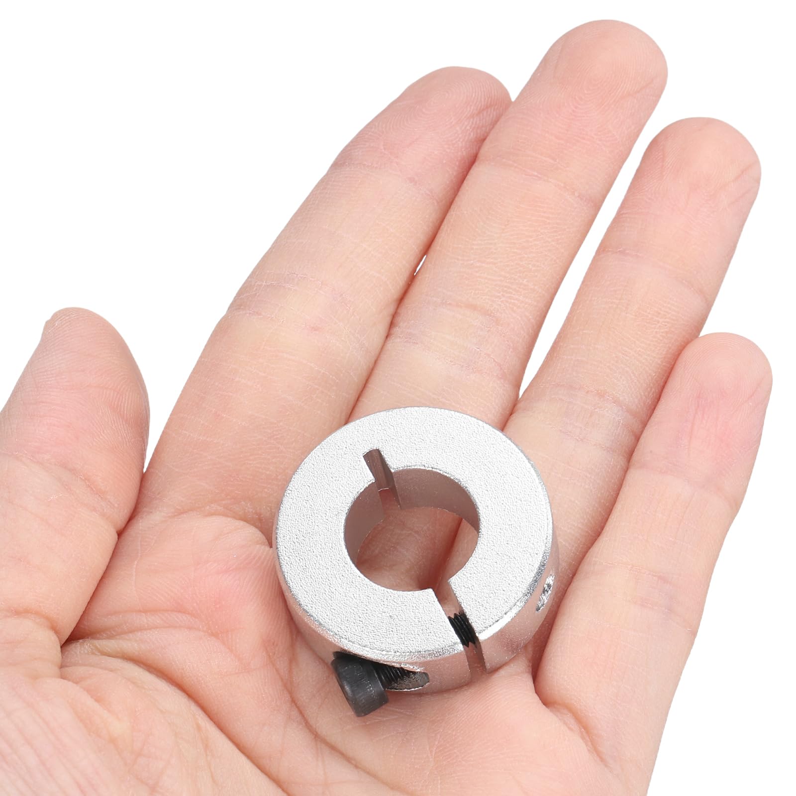 sourcing map 6 Stück einzelner geteilter Klemmschaftkragen, 14 mm Bohrung, einteiliger Klemmkragen, 30 mm Außendurchmesser, 10 mm Dicke, Aluminiumlegierung, Set mit geteilten Kragenklemmen