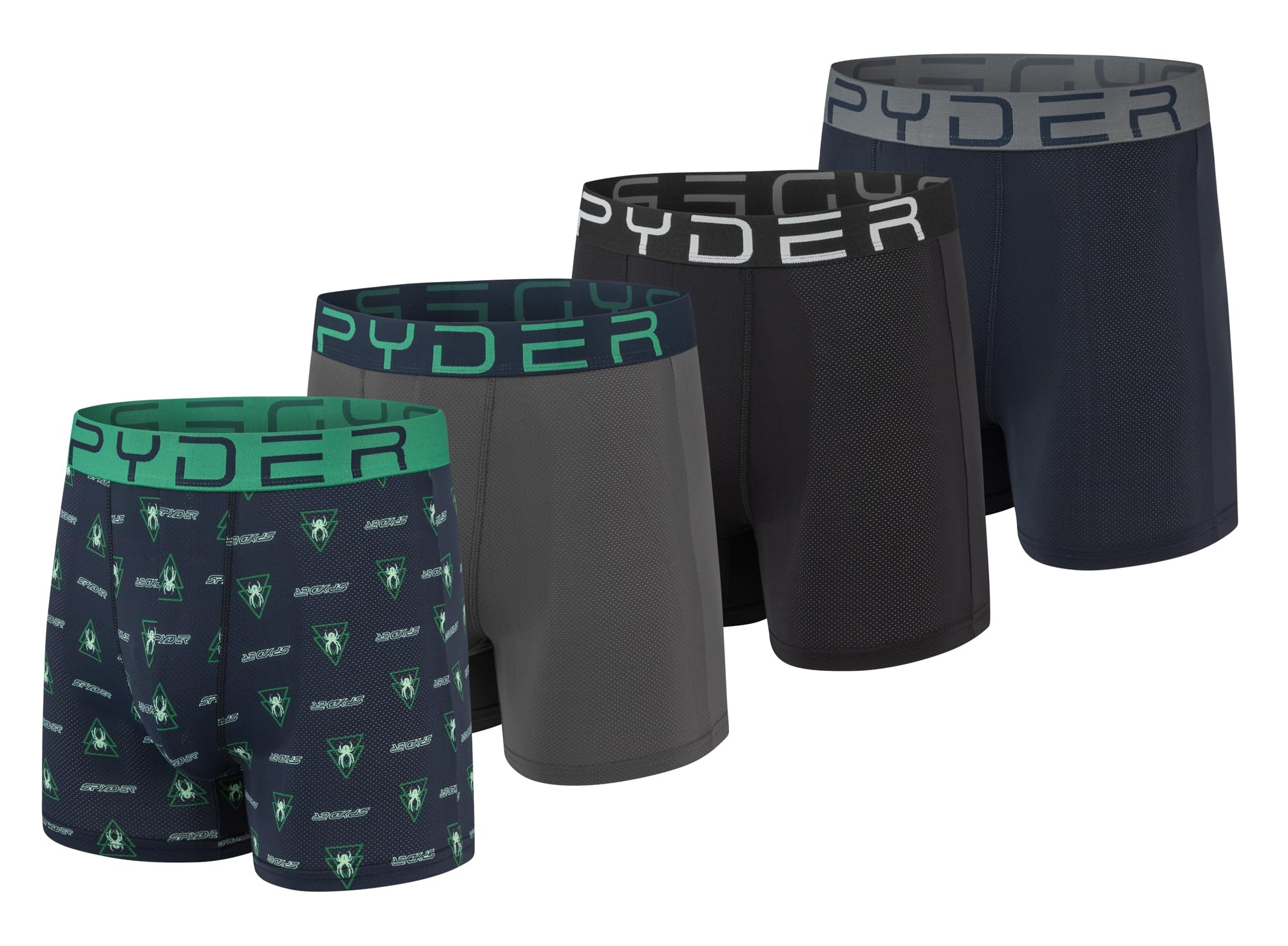 Spyder Mens Boxer Briefs Performance Nylon Mesh Sports Underwear