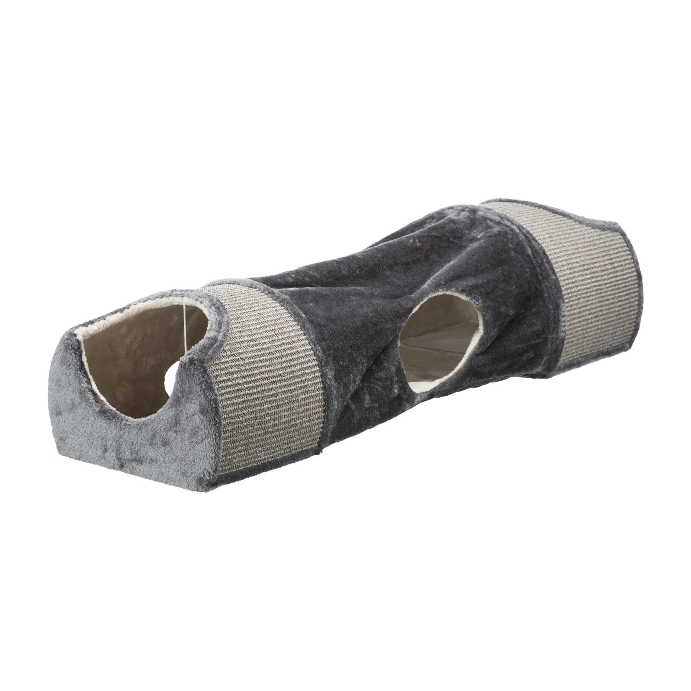 Trixie Cuddly Condos and Tunnel for Cats - Indoor Cat Furniture with Play Condos, Hideaway Tunnel, Dangling Cat Toys - Sisal Scratching Surface - Collapsible Design for Easy Storage, Gray