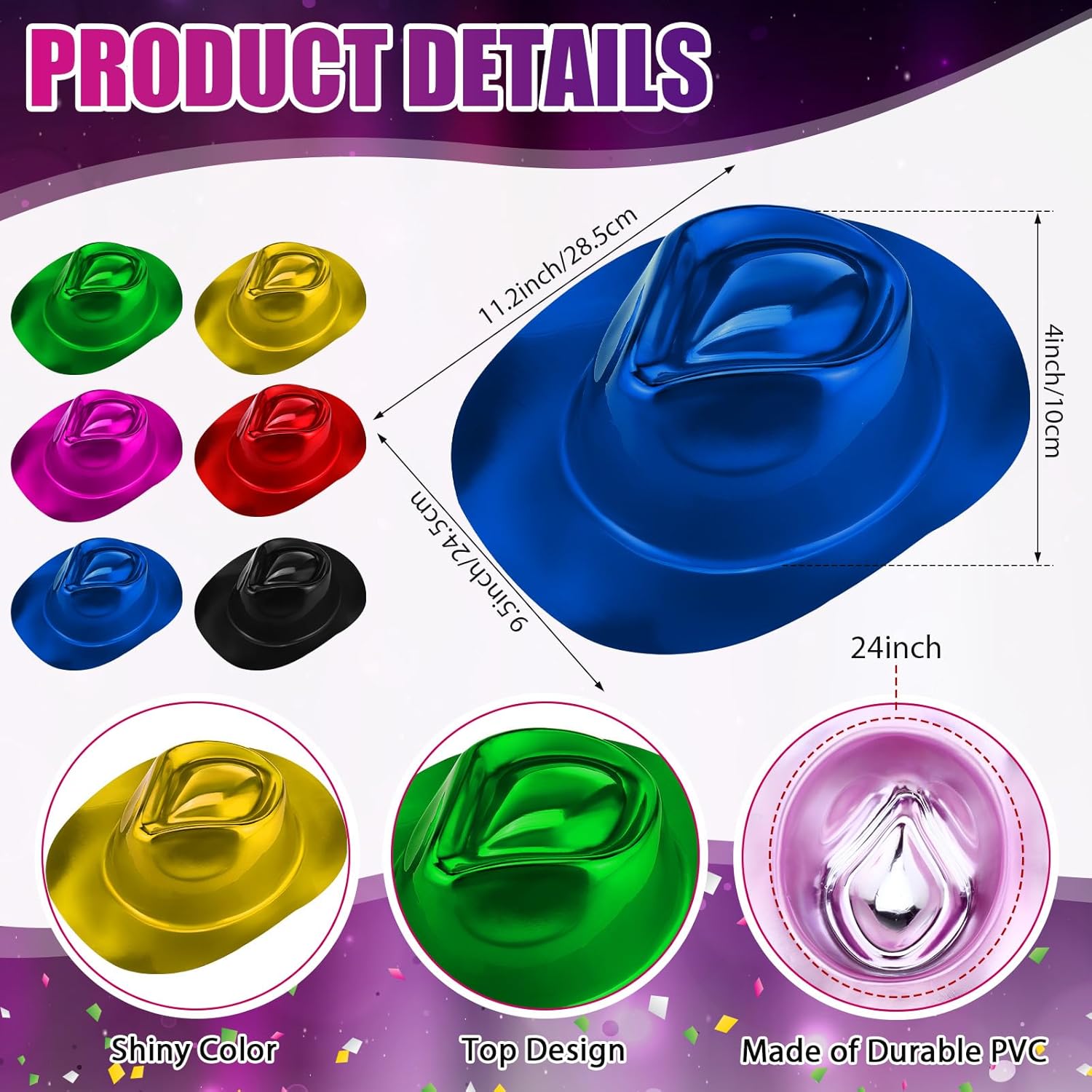 48 Pcs Neon Gangster Hat Party Supplies 24 Neon Gangster Hat 24 Feather Boas Bulk for Halloween Carnival Glow Party